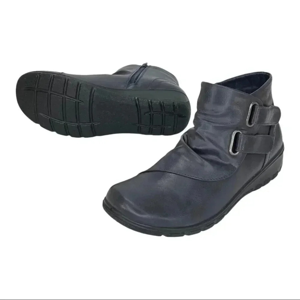 NWOB Easy Street Franny Navy Womens Ankle Boot Size 7.5N - Picture 11 of 12